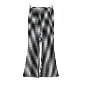 SHEIN black white houndstooth flare pull on pants size Medium